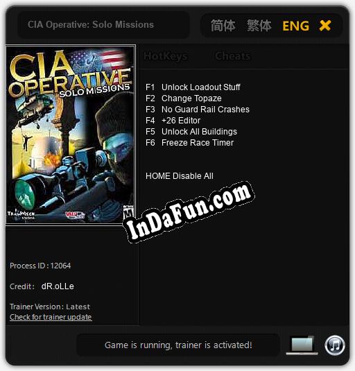 CIA Operative: Solo Missions: TRAINER AND CHEATS (V1.0.21)