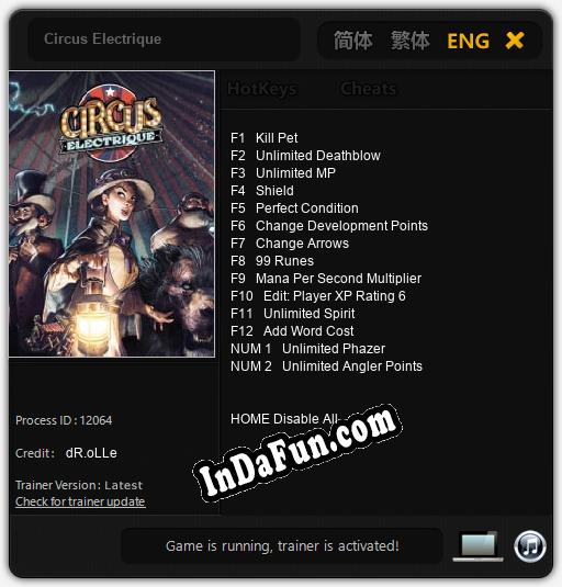 Trainer for Circus Electrique [v1.0.1]