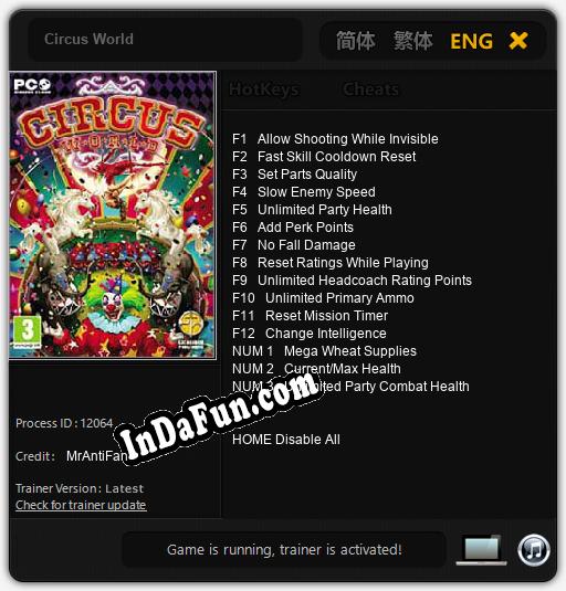 Circus World: Cheats, Trainer +15 [MrAntiFan]