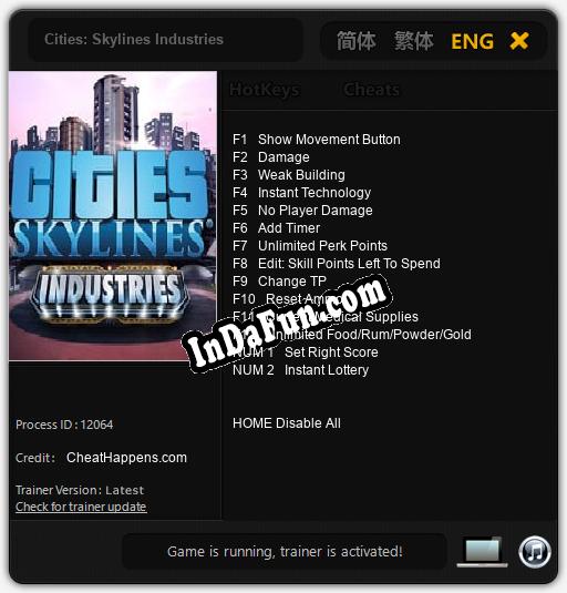 Cities: Skylines Industries: Cheats, Trainer +14 [CheatHappens.com]