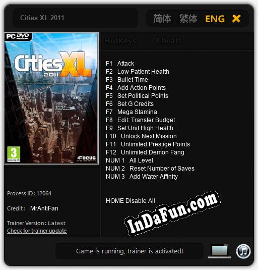 Trainer for Cities XL 2011 [v1.0.7]