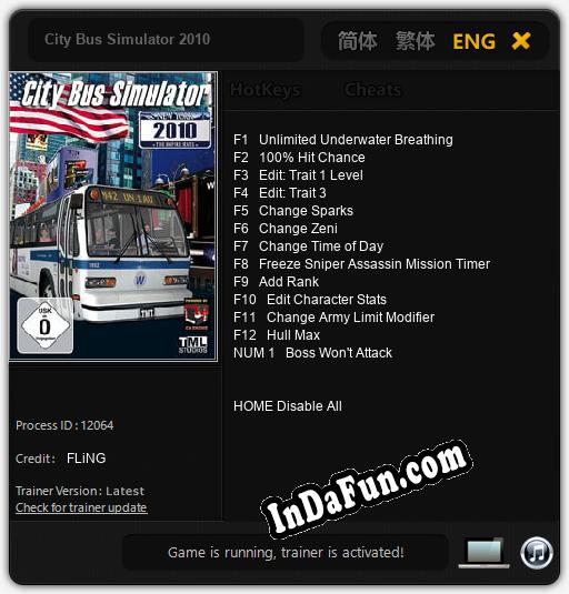 City Bus Simulator 2010: Trainer +13 [v1.3]