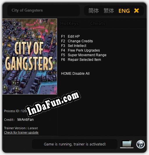 City of Gangsters: Cheats, Trainer +6 [MrAntiFan]