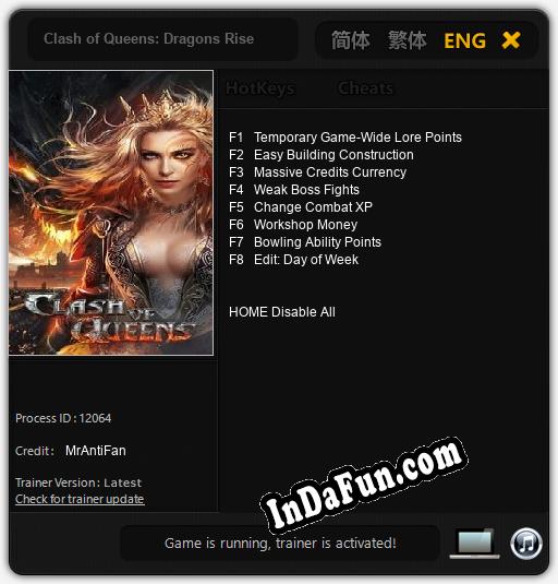 Clash of Queens: Dragons Rise: Cheats, Trainer +8 [MrAntiFan]