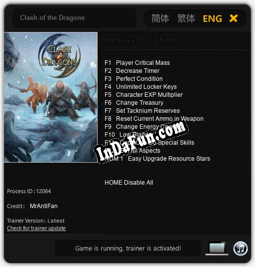 Clash of the Dragons: Trainer +13 [v1.7]