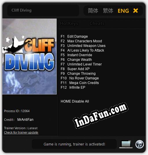 Cliff Diving: TRAINER AND CHEATS (V1.0.67)