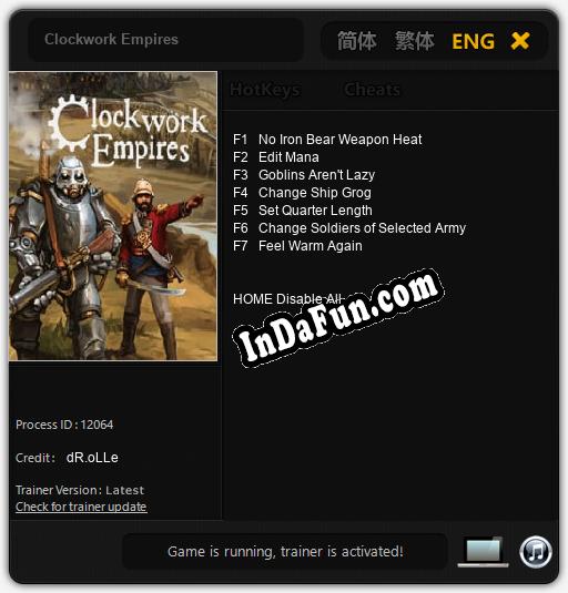 Trainer for Clockwork Empires [v1.0.4]