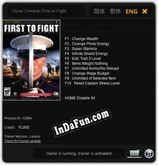 Close Combat: First to Fight: Trainer +10 [v1.1]