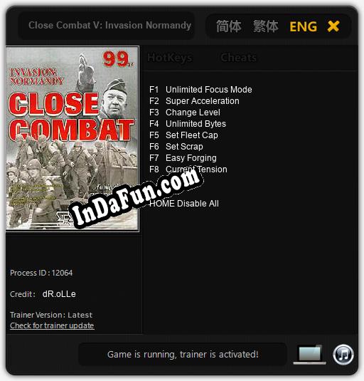 Close Combat V: Invasion Normandy: TRAINER AND CHEATS (V1.0.93)