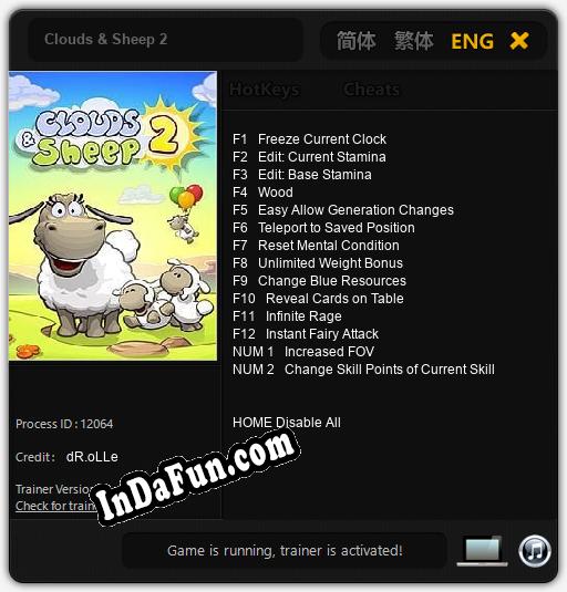 Clouds & Sheep 2: Trainer +14 [v1.5]