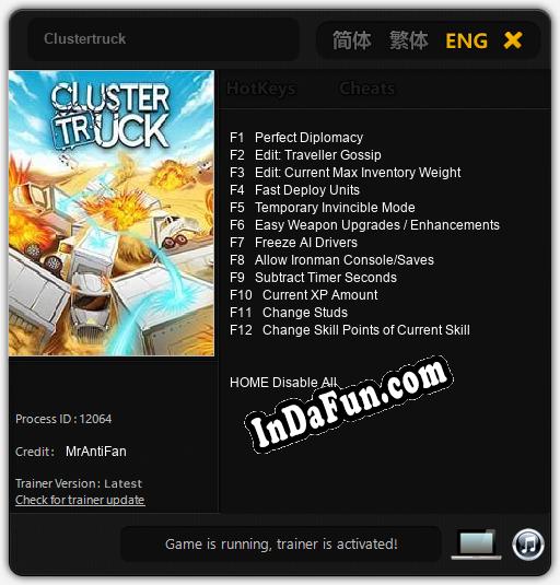 Trainer for Clustertruck [v1.0.6]