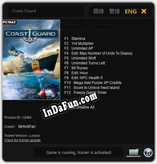 Coast Guard: Cheats, Trainer +12 [MrAntiFan]