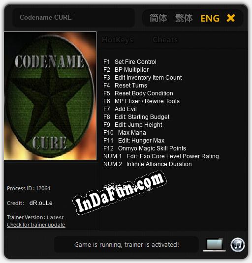 Codename CURE: Cheats, Trainer +14 [dR.oLLe]