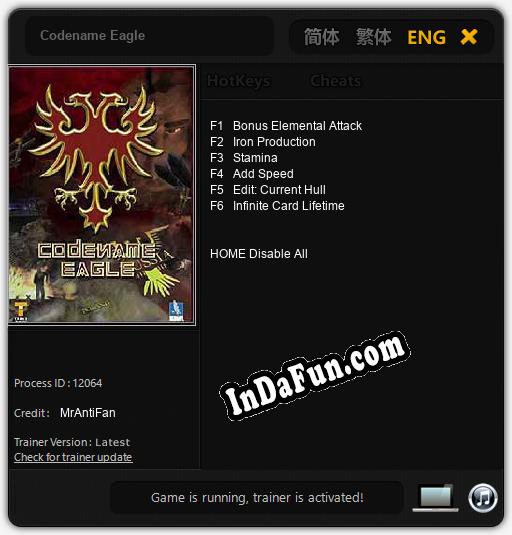 Codename Eagle: TRAINER AND CHEATS (V1.0.21)