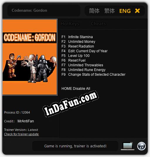 Codename: Gordon: Trainer +9 [v1.3]