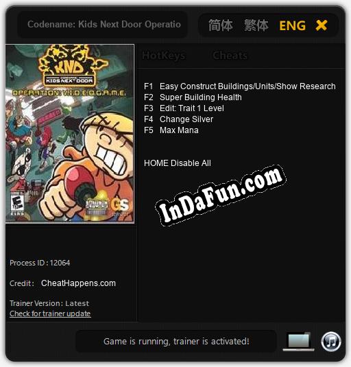 Codename: Kids Next Door Operation: V.I.D.E.O.G.A.M.E.: TRAINER AND CHEATS (V1.0.42)