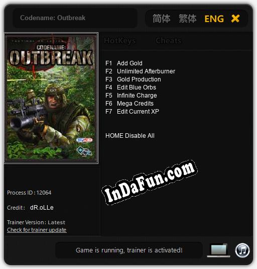 Codename: Outbreak: TRAINER AND CHEATS (V1.0.71)