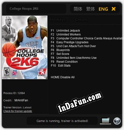 College Hoops 2K6: TRAINER AND CHEATS (V1.0.53)
