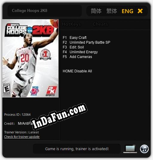 Trainer for College Hoops 2K8 [v1.0.2]