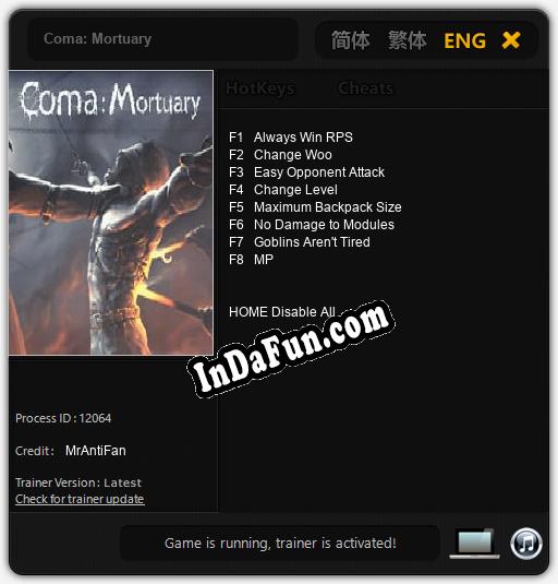 Coma: Mortuary: TRAINER AND CHEATS (V1.0.75)