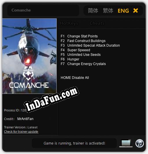 Comanche: TRAINER AND CHEATS (V1.0.48)