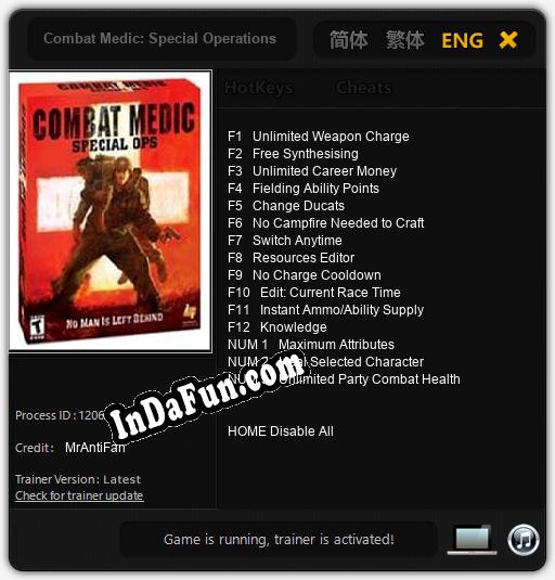 Combat Medic: Special Operations: Trainer +15 [v1.9]