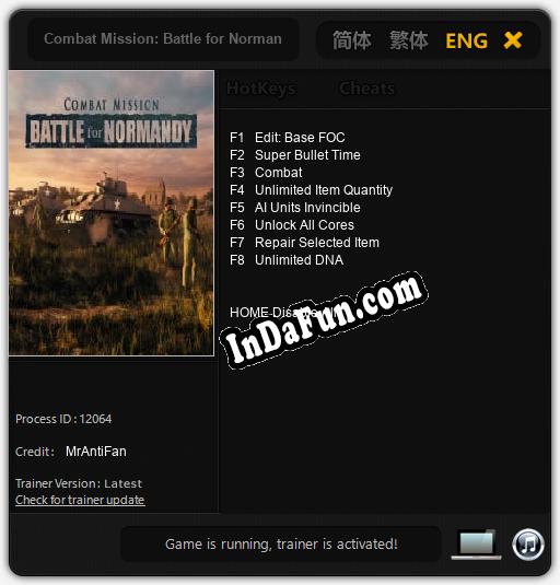 Trainer for Combat Mission: Battle for Normandy [v1.0.1]