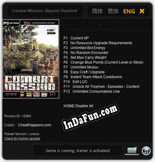 Combat Mission: Beyond Overlord: Trainer +12 [v1.2]