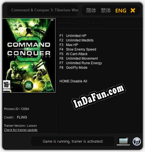 Command & Conquer 3: Tiberium Wars: Trainer +8 [v1.3]