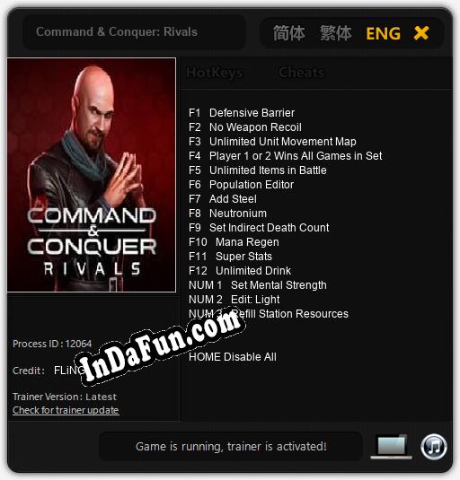 Trainer for Command & Conquer: Rivals [v1.0.3]
