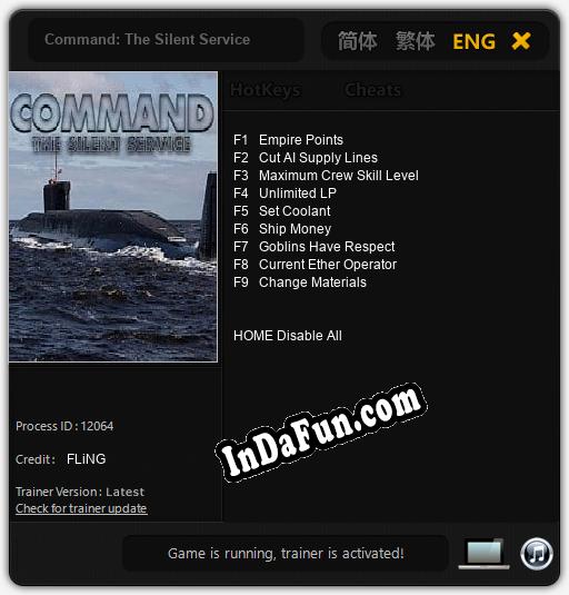 Command: The Silent Service: TRAINER AND CHEATS (V1.0.10)