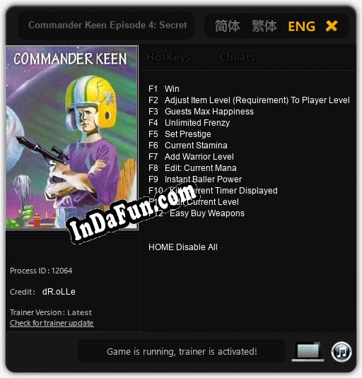 Commander Keen Episode 4: Secret of the Oracle: Trainer +12 [v1.6]