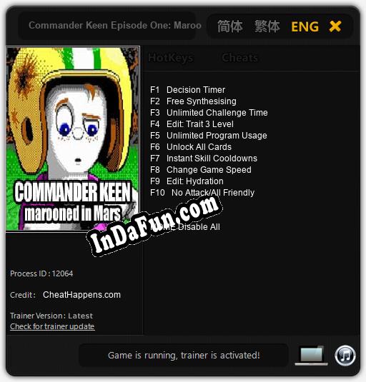 Commander Keen Episode One: Marooned on Mars: TRAINER AND CHEATS (V1.0.47)