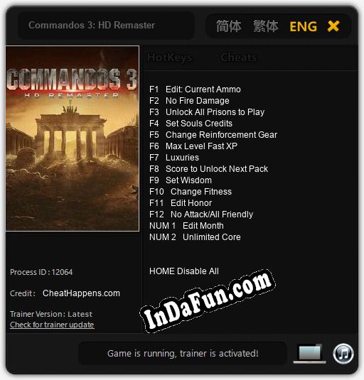 Commandos 3: HD Remaster: Cheats, Trainer +14 [CheatHappens.com]