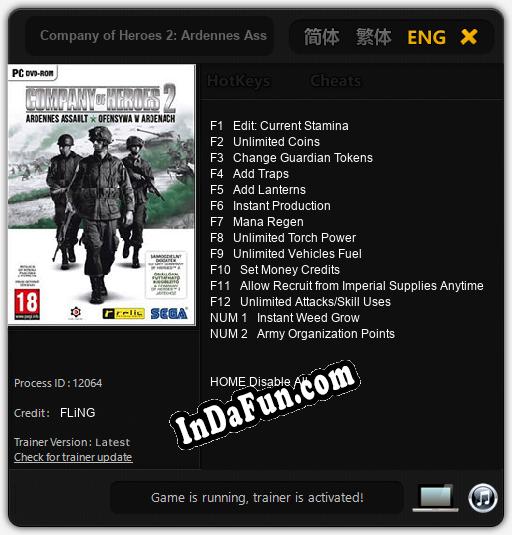 Company of Heroes 2: Ardennes Assault: TRAINER AND CHEATS (V1.0.2)