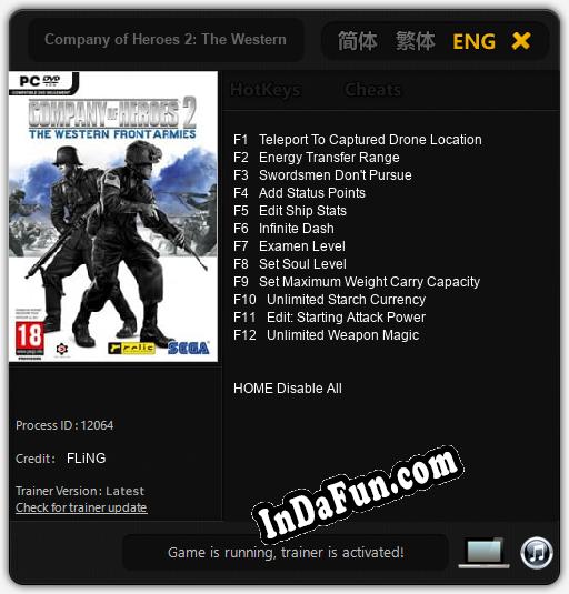 Company of Heroes 2: The Western Front Armies: TRAINER AND CHEATS (V1.0.47)