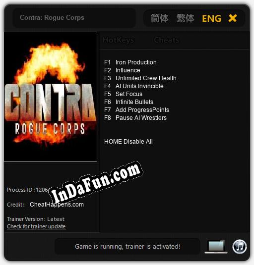 Trainer for Contra: Rogue Corps [v1.0.3]