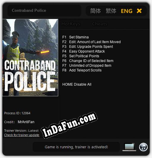 Contraband Police: Cheats, Trainer +8 [MrAntiFan]