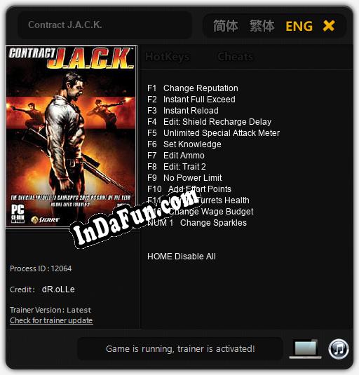 Contract J.A.C.K.: Cheats, Trainer +13 [dR.oLLe]