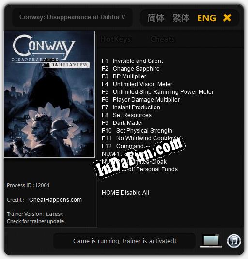 Conway: Disappearance at Dahlia View: TRAINER AND CHEATS (V1.0.63)