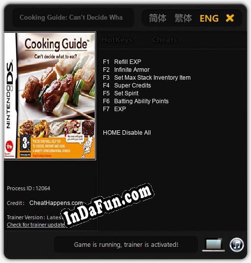 Cooking Guide: Can’t Decide What to Eat?: TRAINER AND CHEATS (V1.0.41)