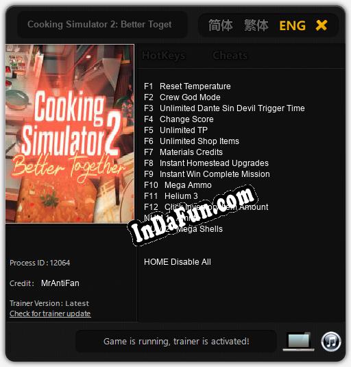 Cooking Simulator 2: Better Together: Trainer +14 [v1.8]