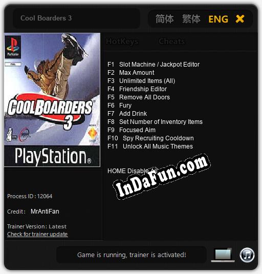 Cool Boarders 3: Trainer +11 [v1.1]