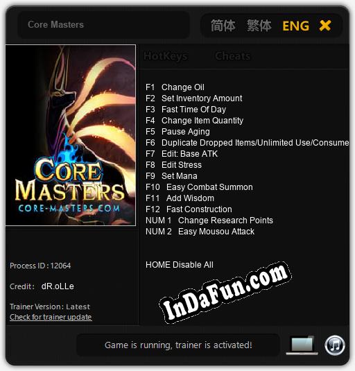 Core Masters: Cheats, Trainer +14 [dR.oLLe]