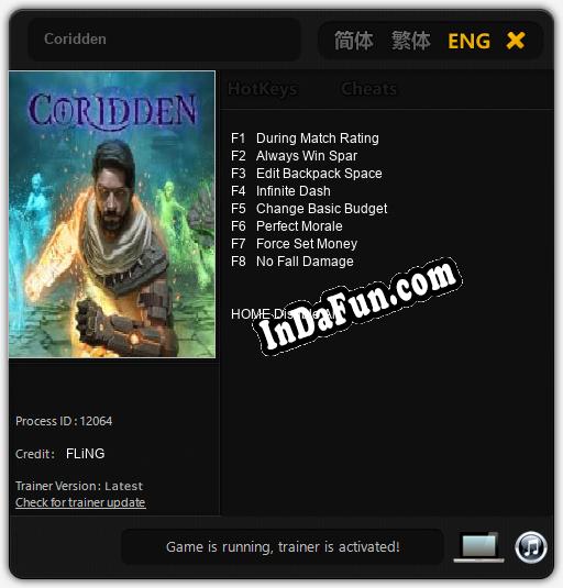 Coridden: Cheats, Trainer +8 [FLiNG]