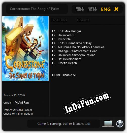 Trainer for Cornerstone: The Song of Tyrim [v1.0.8]