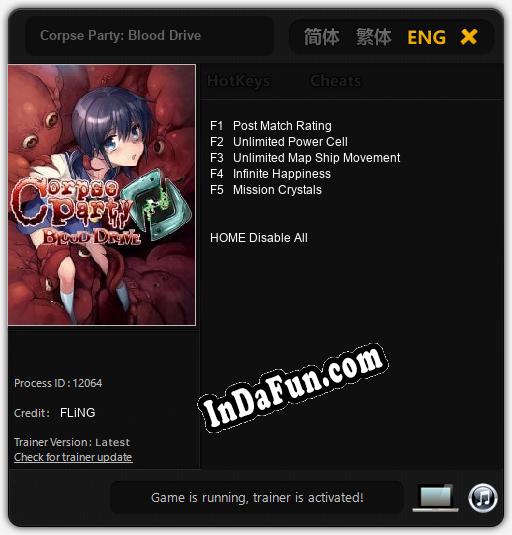 Trainer for Corpse Party: Blood Drive [v1.0.5]
