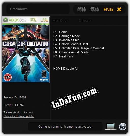 Trainer for Crackdown [v1.0.5]