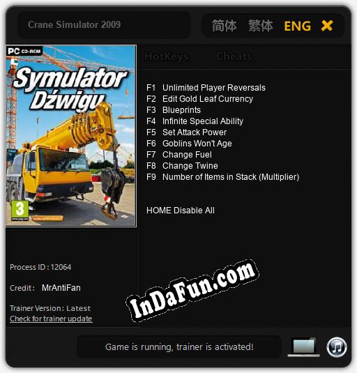 Trainer for Crane Simulator 2009 [v1.0.9]