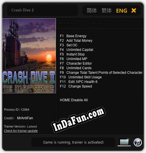 Crash Dive 2: TRAINER AND CHEATS (V1.0.85)
